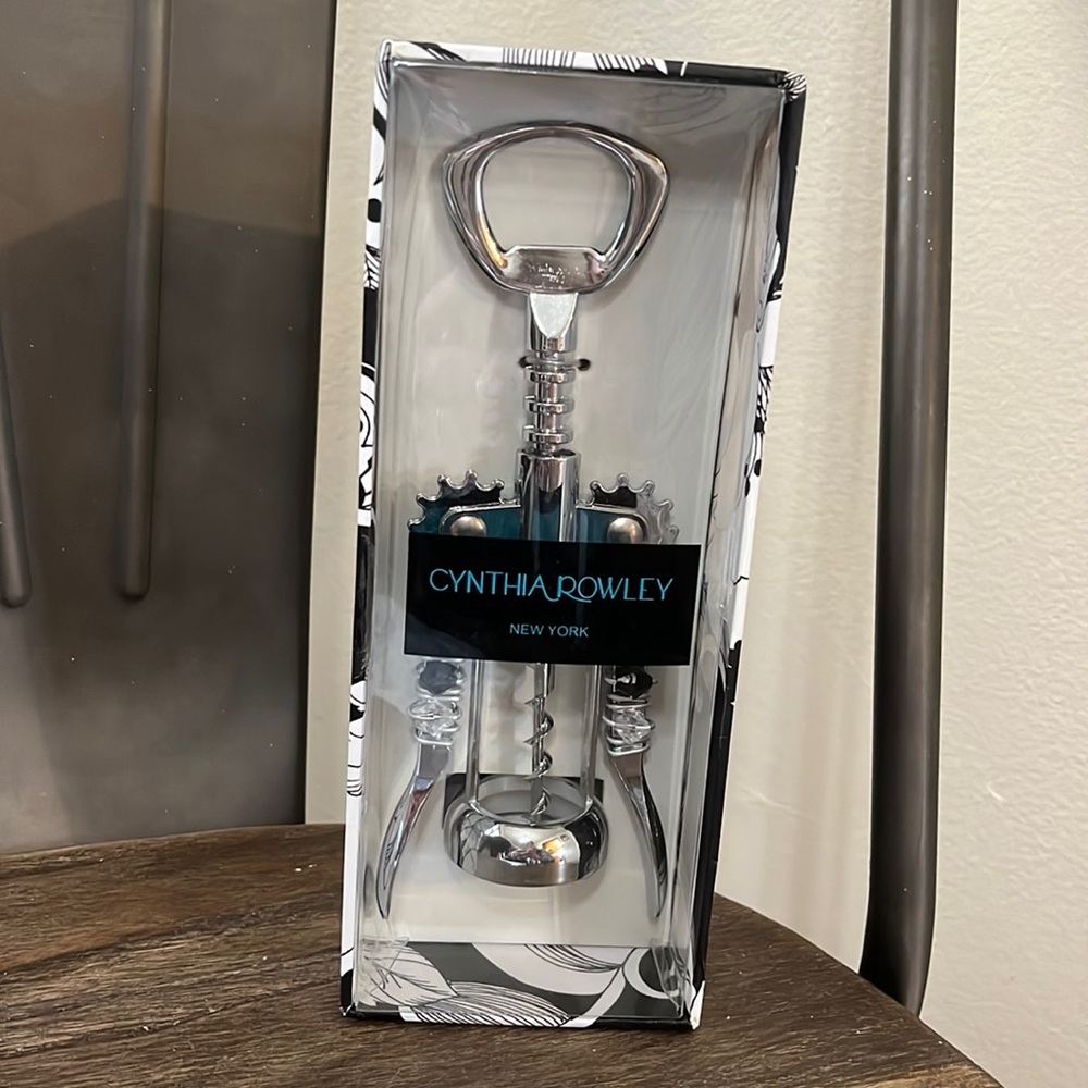Corkscrew wine opener Cynthia Rowley bejeweled NIB